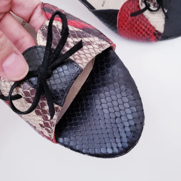 Vintage Amalfi Snakeprint Leather Slip-on Heels - Picture 8 of 14